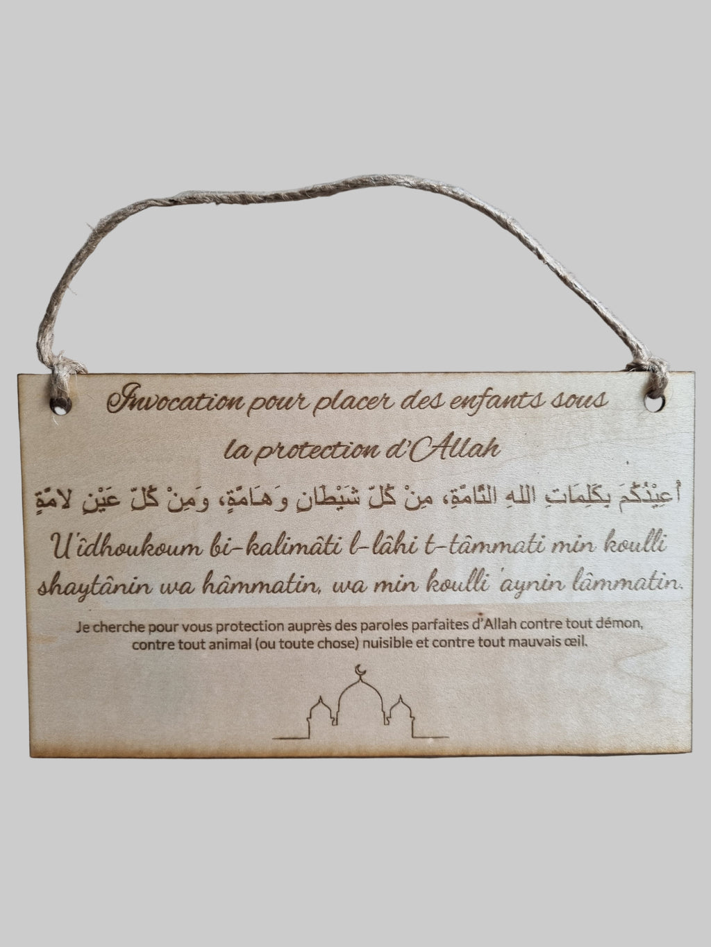 Plaque invocation protection des enfants