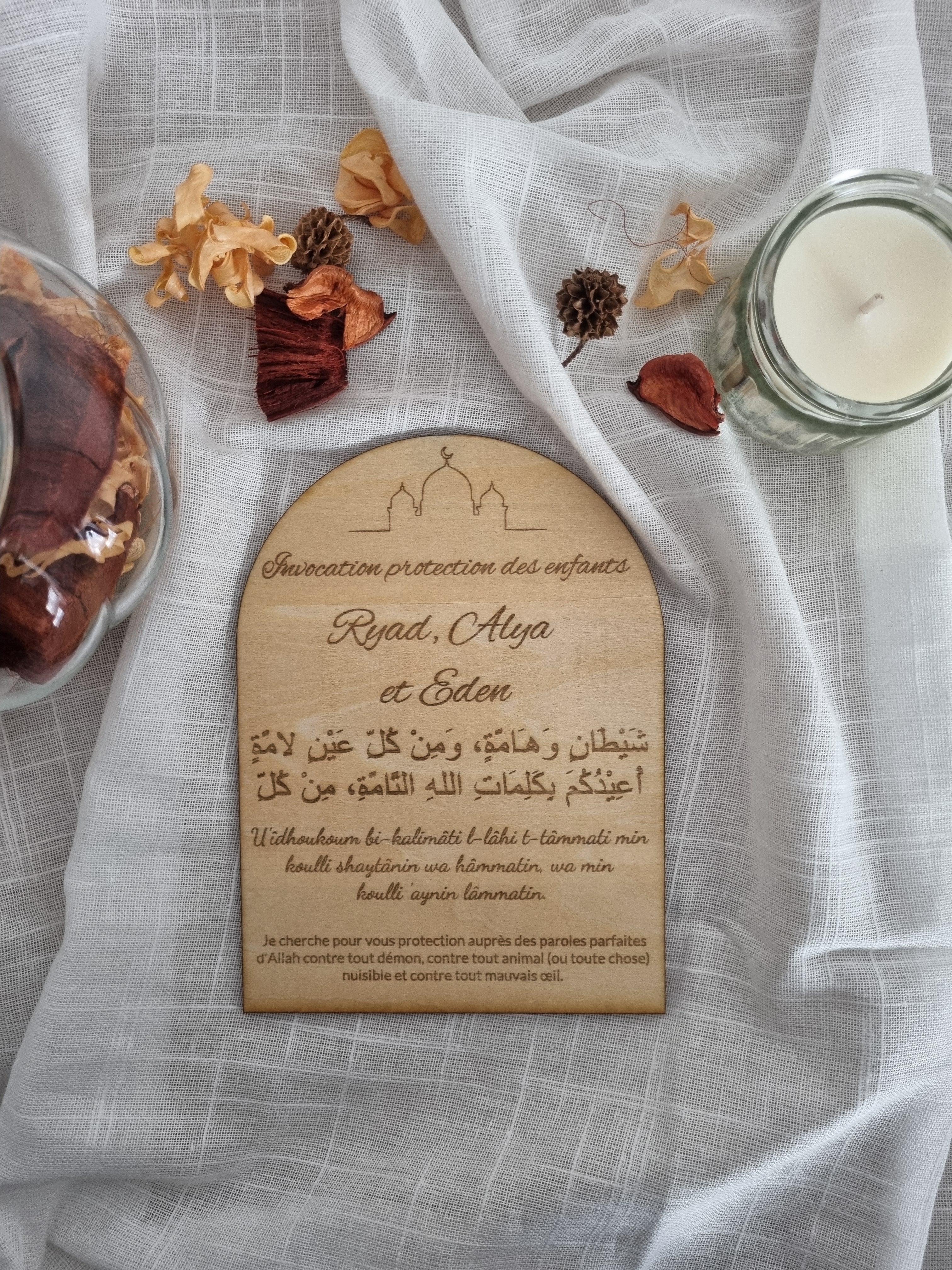 Plaque invocation protection des enfants - Personnalisé