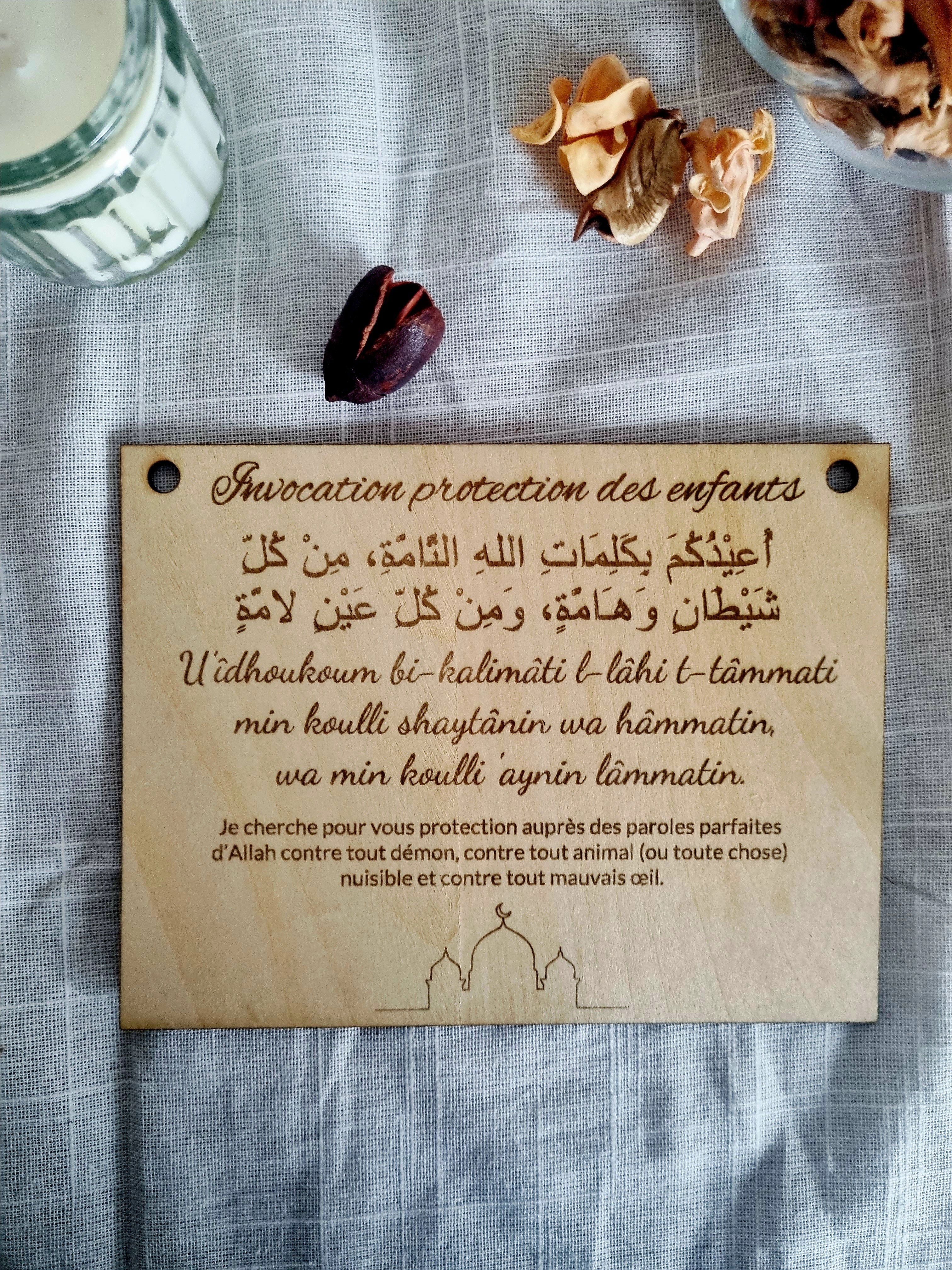 Plaque invocation protection des enfants